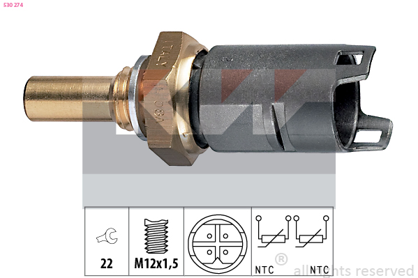 Senzor,temperatura lichid de racire 530 274 KW